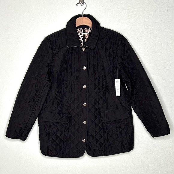 Chico's Quilted Jacket in Black and Leopard Size 3P (16-18) *NWT* - Picture 10 of 10